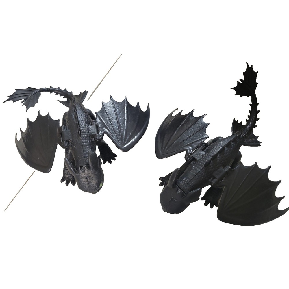 Toothless Night Fury Figure Lot How to Train Your Dragon toys 8" set of 2 2018